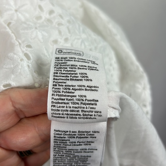 NWT Paris Atelier & other stories white eyelet mini cotton dress 6 - Picture 10 of 11